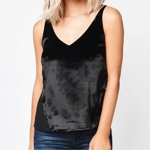 J Brand Lucy Cami in Velvet/Black, size: L